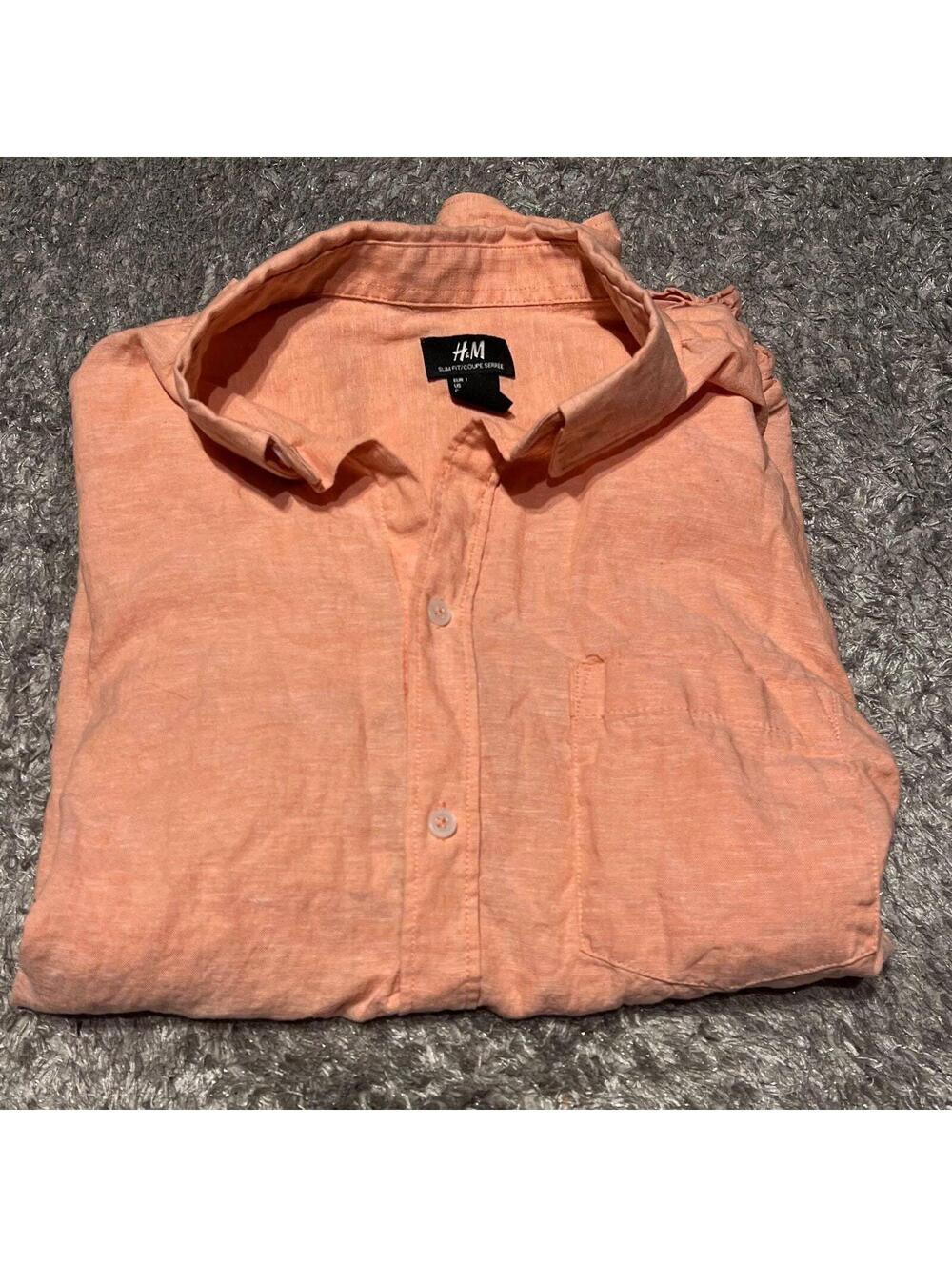 coral button up shirt